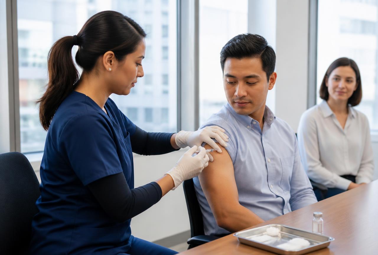 Vaccination session at a company location