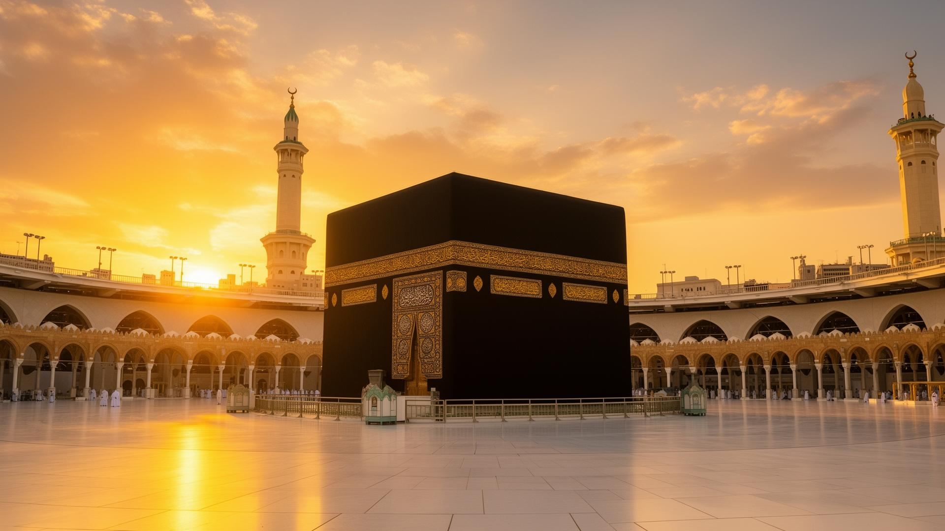 Kaaba at sunset